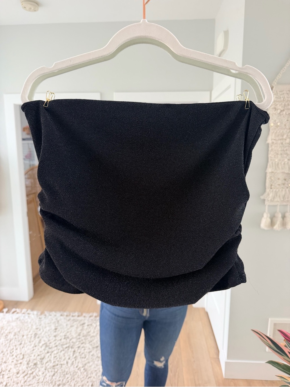 Women’s Black shimmer tube top